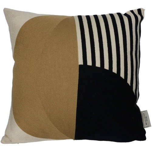 Dekokissen beige schwarz 45x45 - dekokissen,