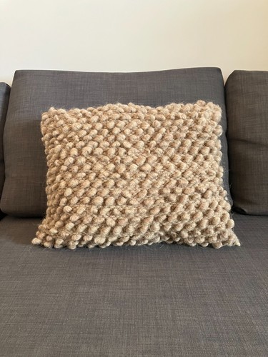 Wollkissen 40x50 taupe beige - 40x50,