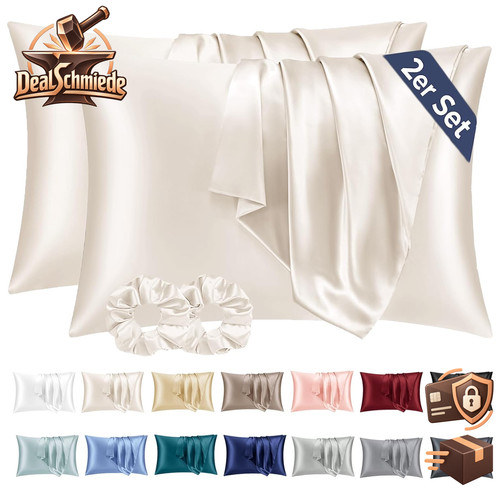 Satin kissenbezug 40x80 beige - satin,