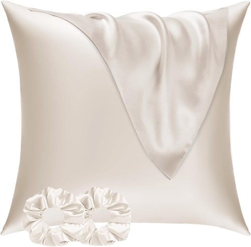 Satin kissenbezug 80x80 beige - kissenbezug,