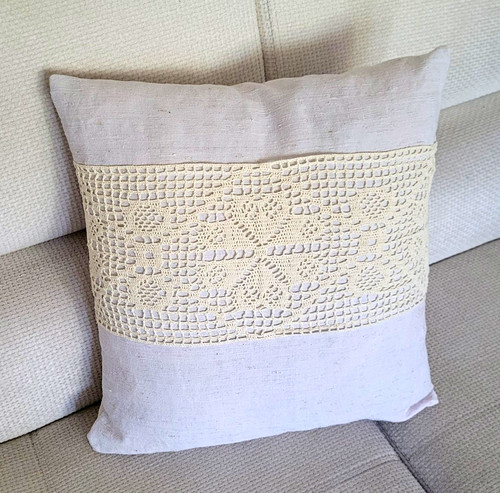 Kissenbezug weiß beige mit - kissenbezug,